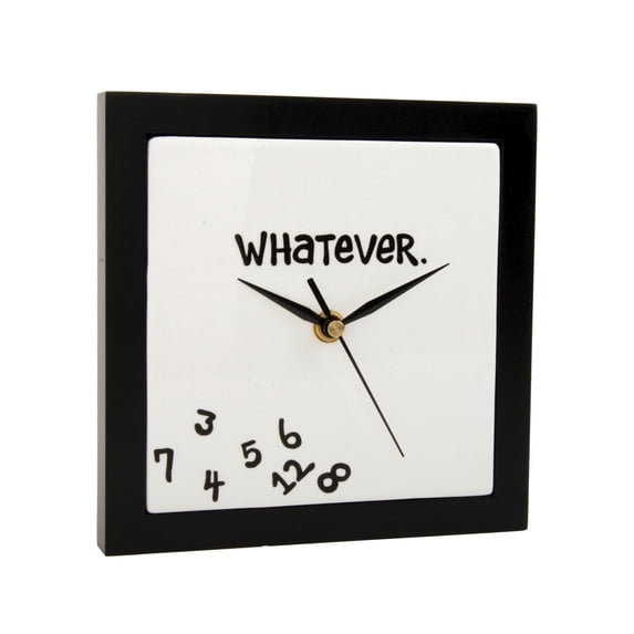 Square Clock Frame Enesco, Wall Clock, 6in, Square With Scrambled Numbers and 'Whatever ...