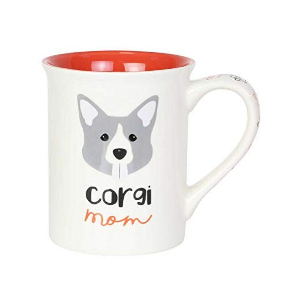 "Enesco Our Name is Mud Corgi Dog Mom Coffee Mug, 16 Ounce, Multicolor"