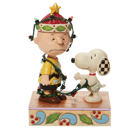 Enesco Peanuts by Jim Shore Charlie Brown Tangled Lights Figurine