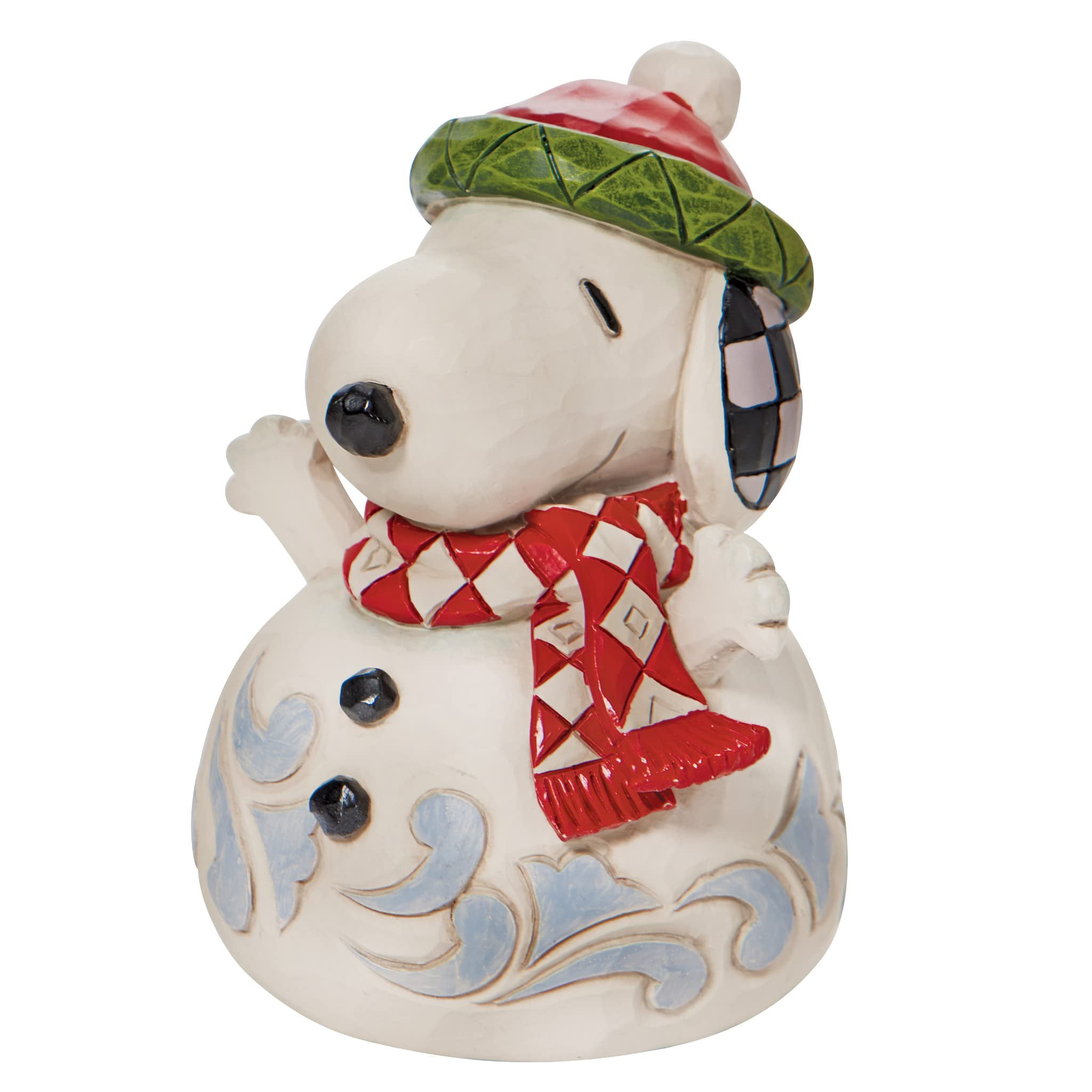 Enesco Peanuts by Jim Shore Snoopy Snowman Mini Figurine, 3.54 Inch, Multicolor