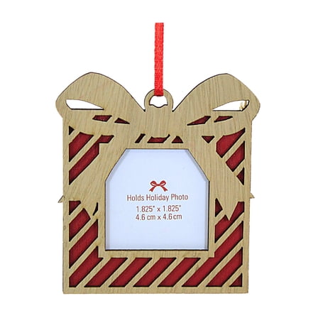 Enesco Picture Frame Ornament - One Ornament 3.75 Inch, Wood - Department 56 Flourish Collection 6013536-Lines