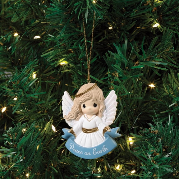 Enesco Precious Moments Angel Flat Hanging Christmas Keepsake Ornament 2.8in H