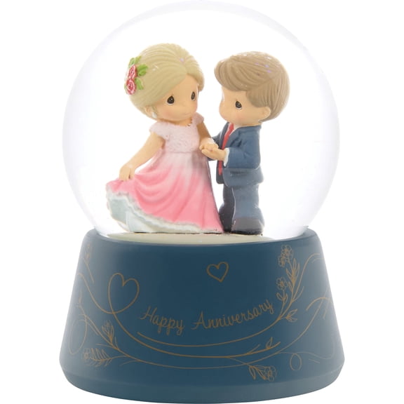 Enesco Precious Moments Anniversary Couple Snow Globe 5.1in H