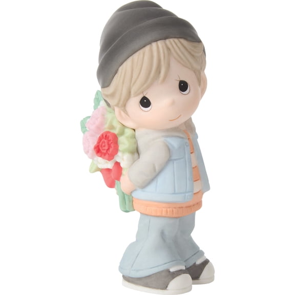 Enesco Precious Moments Boy Holding Flowers Figurine 4.8in H