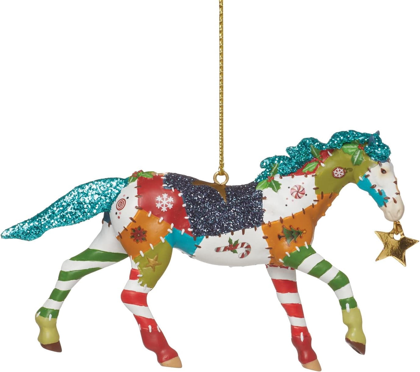 Enesco The Trail of Painted Ponies Holiday Patchwork Pony Hanging