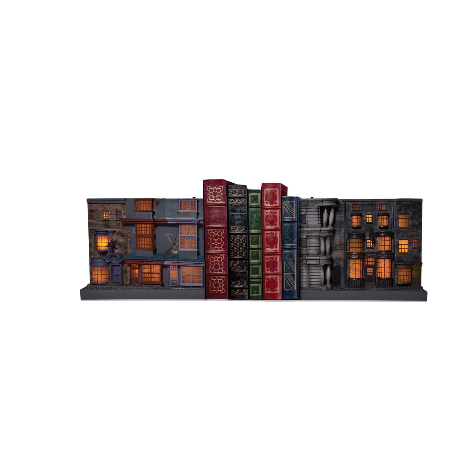 Enesco Wizarding World of Harry Potter Diagon Alley Light up Multicolor Traditional Bookend 7.3in H