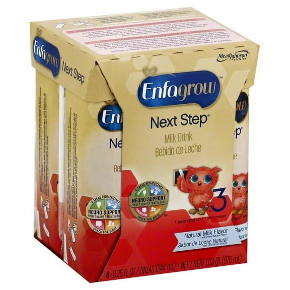 Enfagrow Next Step Liquid Toddler Formula, 8.25 oz Bottle (4)