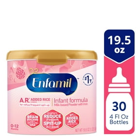 Enfamil A.R. Powder Baby Formula, Designed to Reduce Frequent Spit-Up in 1 Week, 19.5 Oz Tub