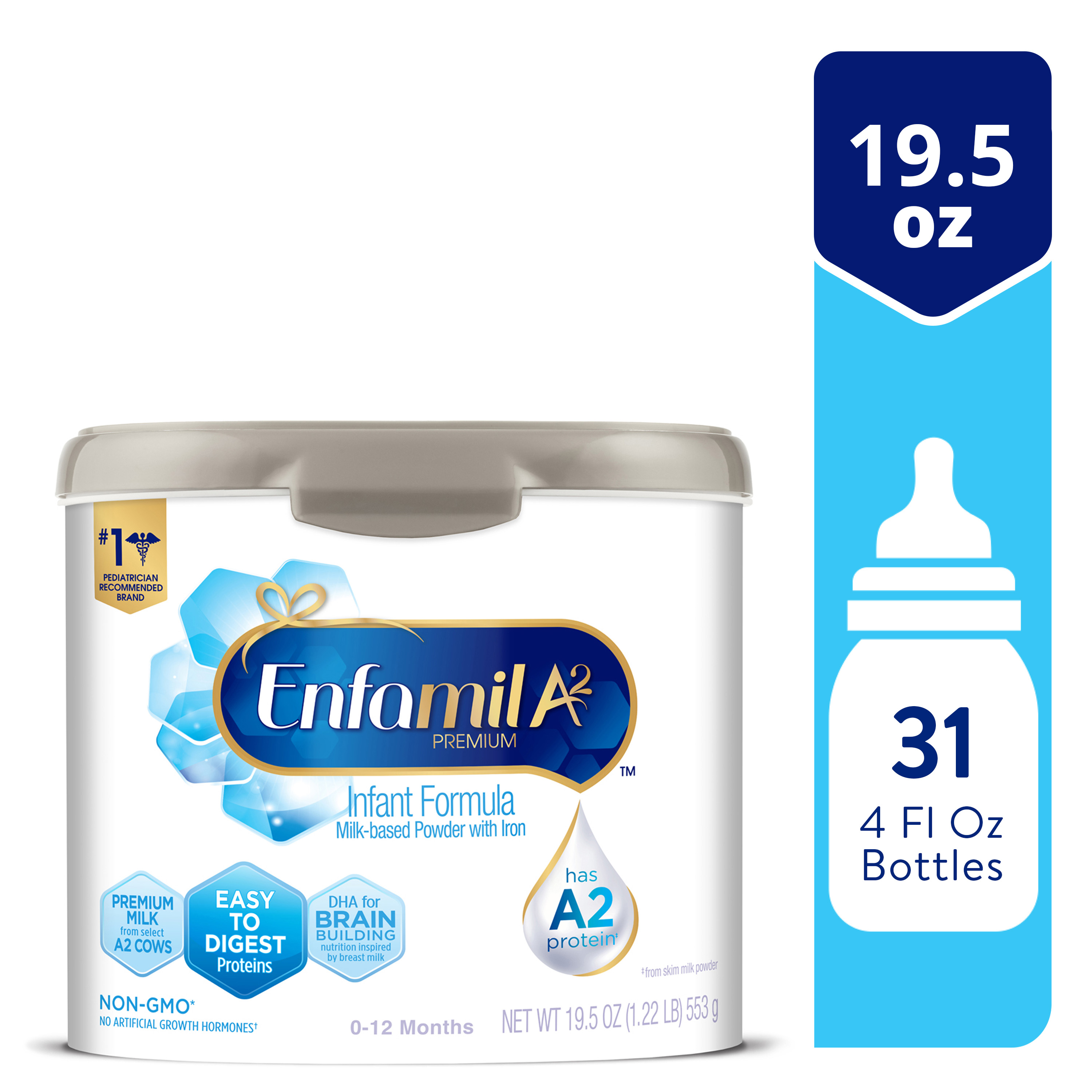 Enfamil A2 Premium Infant Formula, Milk-based Powder with Iron, 19.5 oz - image 1 of 14