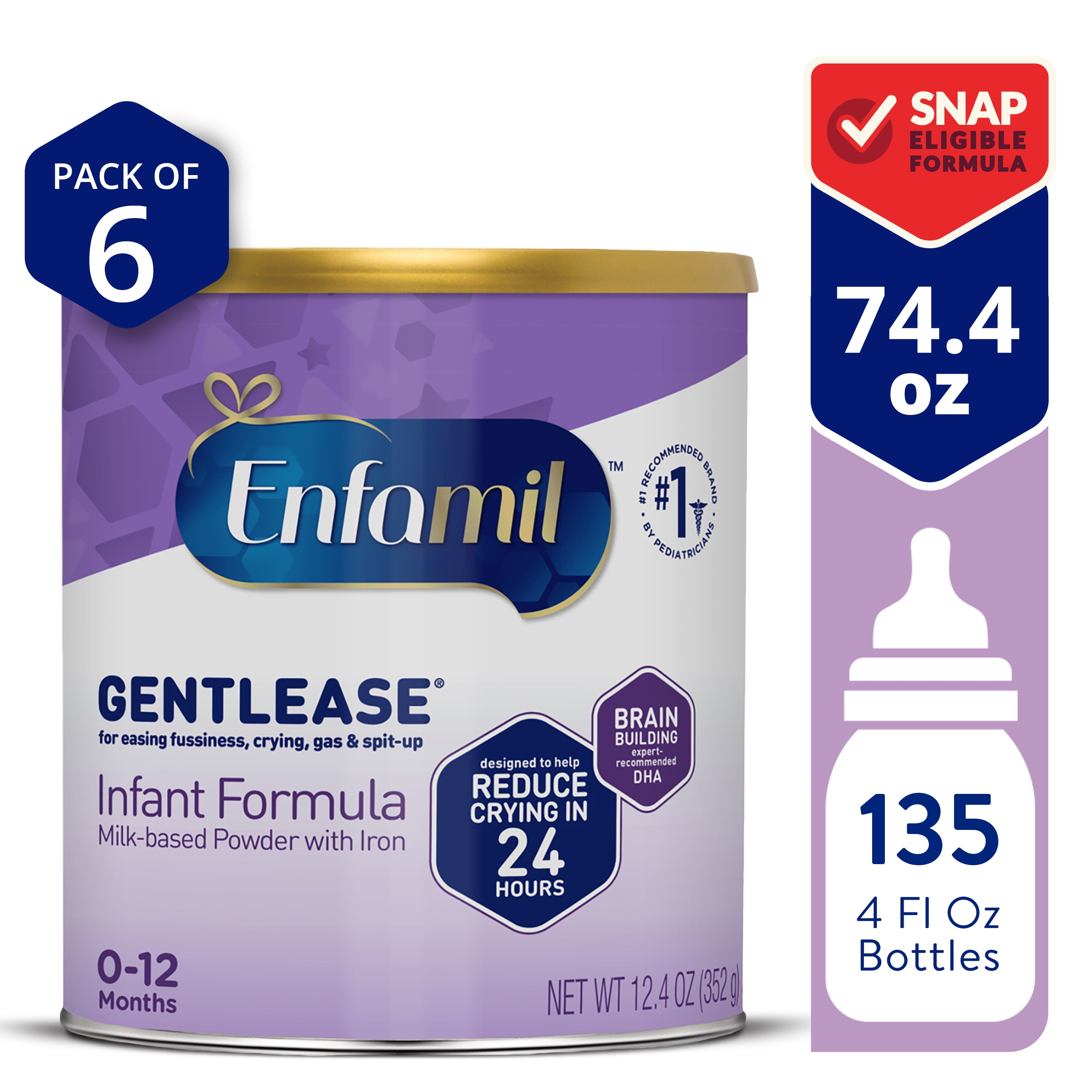 Enfamil Gentlease Baby Formula, Reduces Fussiness, Crying, Gas and Spitup in 24 hours, DHA