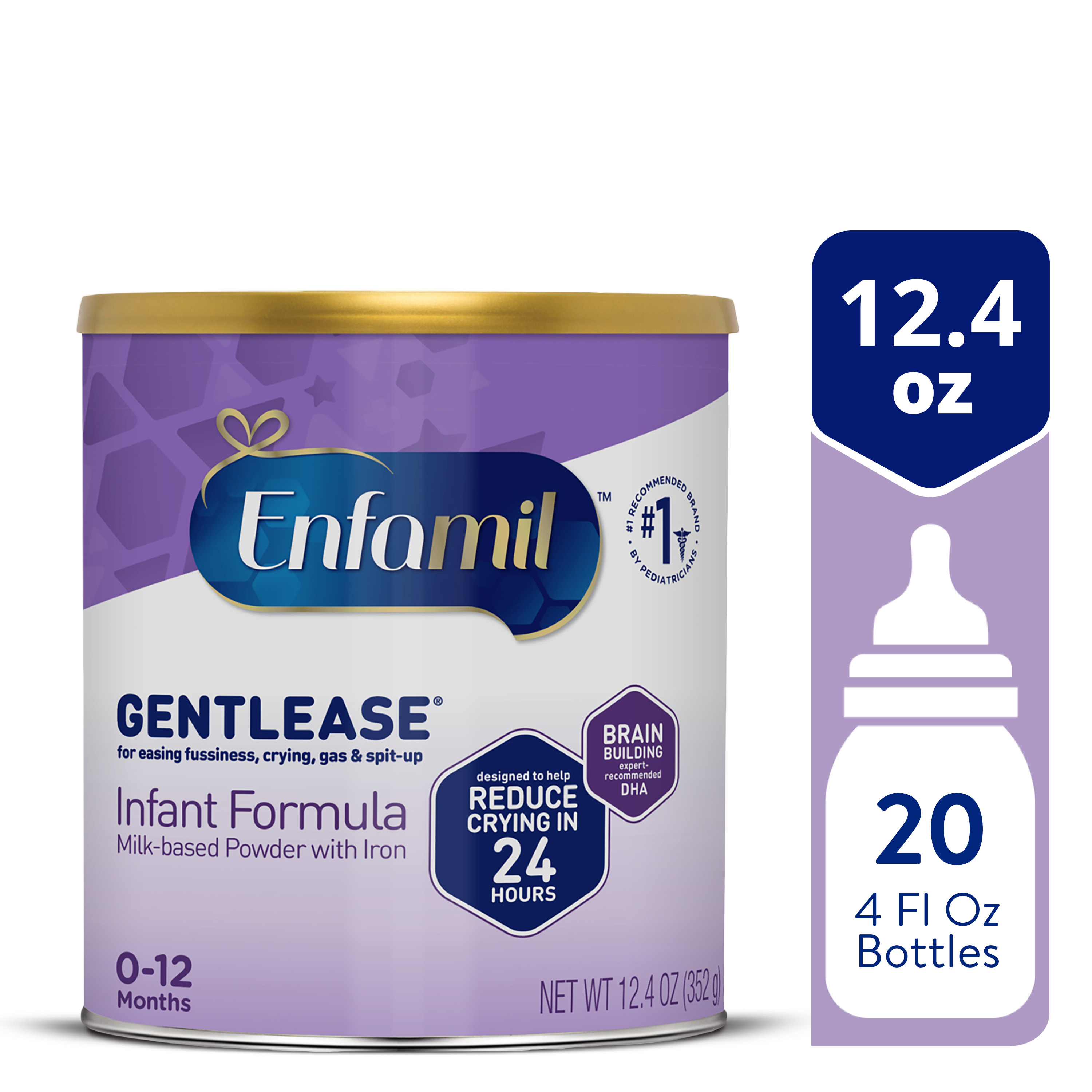 Enfamil エンファミル　ジェントルーゼ乳児用粉ミルク　0～12か月 Enfamil Gentlease Powder Baby Formula with Iron, 12.4 oz