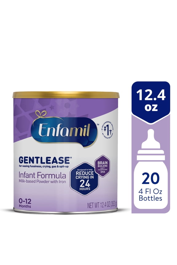 Gentlease Easy to Digest Baby Formula for Easing Fussiness, Gas, Spit-up, 12.4 oz Can
