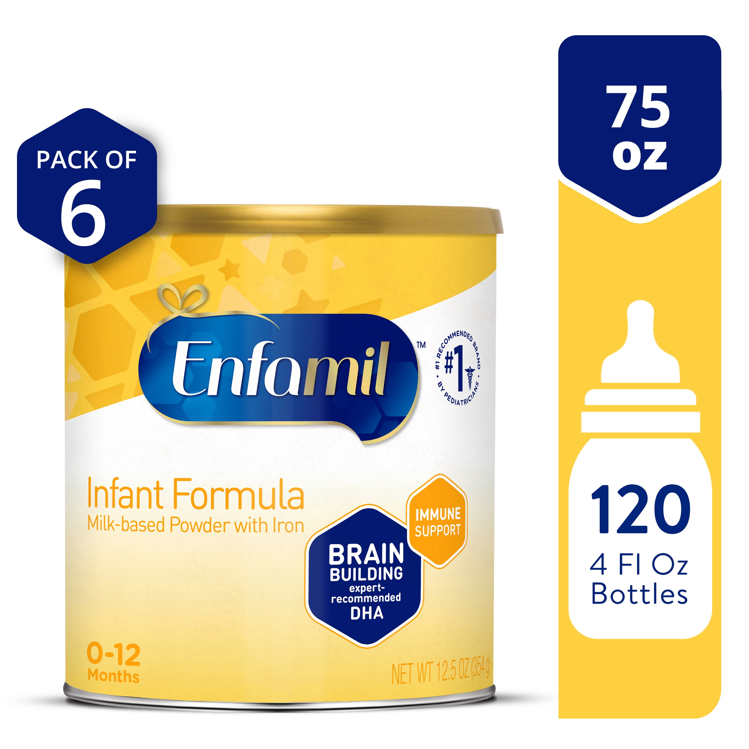 Enfamil Infant Formula, Milk-based Baby Formula with Iron, Omega-3 DHA &  Choline, Powder Can, 12.5 Oz 