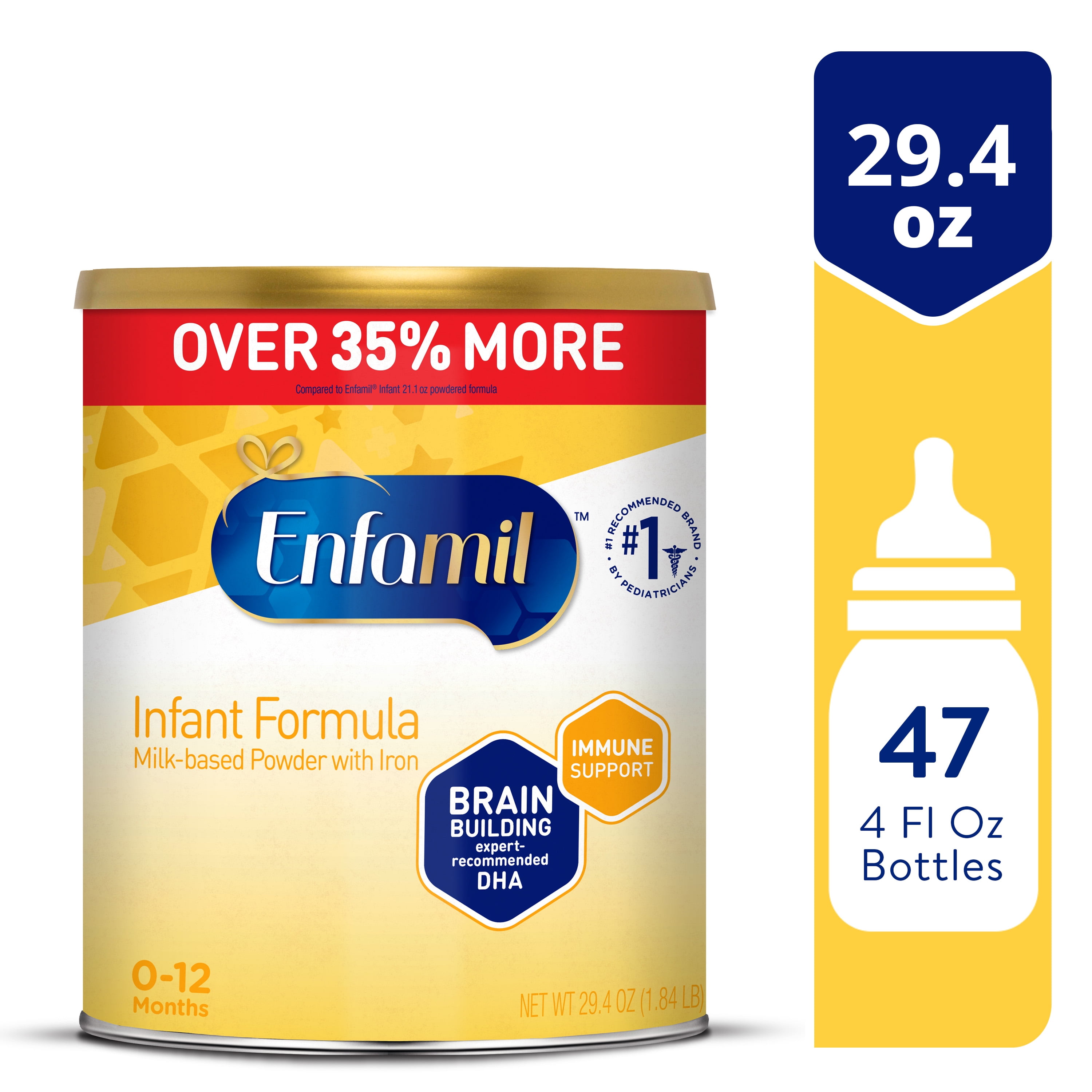Enfamil Infant Formula, Milk-based Baby Formula with Iron, Omega-3 DHA &  Choline, Powder Can, 12.5 Oz 