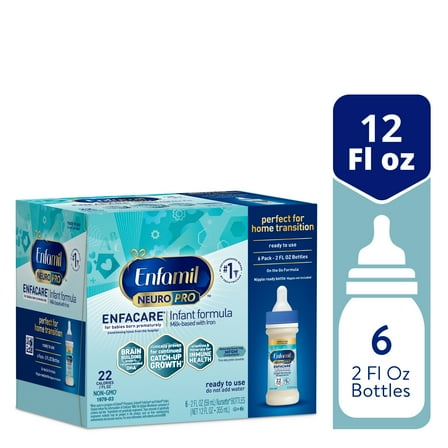 Enfamil NeuroPro EnfaCare Premature Discharge Liquid Baby Formula, 2 fl oz Bottle, 6 count