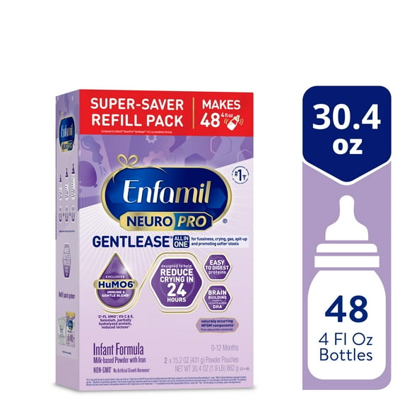 Enfamil NeuroPro Gentlease Powder Baby Formula, For Fussiness, Crying, Gas, Spit-up, & Soft Stools, 30.4 Oz Box