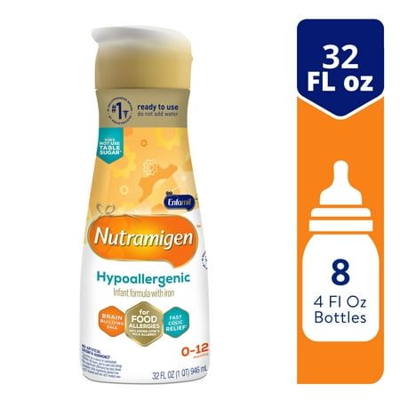 Enfamil Nutramigen Infant Formula, Hypoallergenic and Lactose Free Formula, Fast Relief from Severe Crying and Colic, Ready-to-Use Liquid, 32 Fl Oz