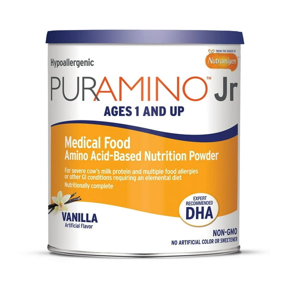Enfamil PurAmino Junior Amino Acid-Base Nutrition Ages 1 and Up Vanilla Flavored Powder, 14.1 oz Can