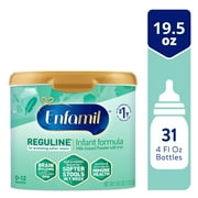 Enfamil Reguline Baby Formula, Milk-Based Infant Nutrition, Dual Prebiotics for Soft, Comfortable Stools within 1 Week of Use, Omega-3 DHA for Immune Support, Reusable Powder Tub, 19.5 Oz​