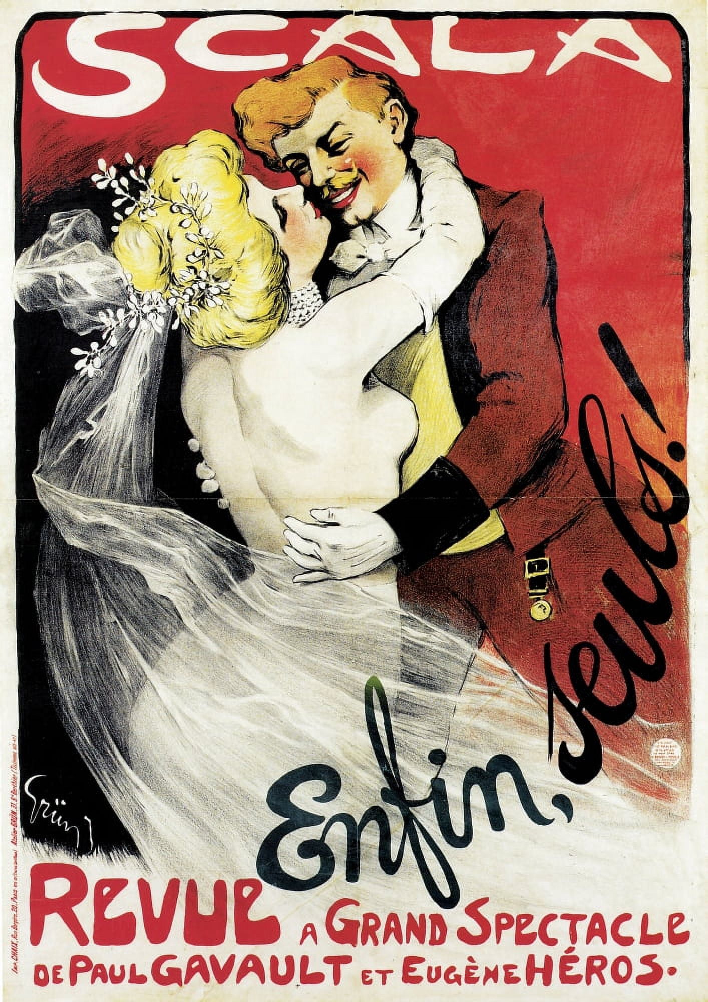 Enfin Seuls Canvas Art - Jules-Alexandre GrÔø?n (24 x 36)