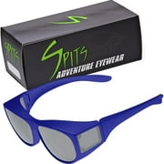 Enfold Over Prescription Safety Rated Eyewear Frame Color: Blue Frame, Lens Color: Clear Lenses