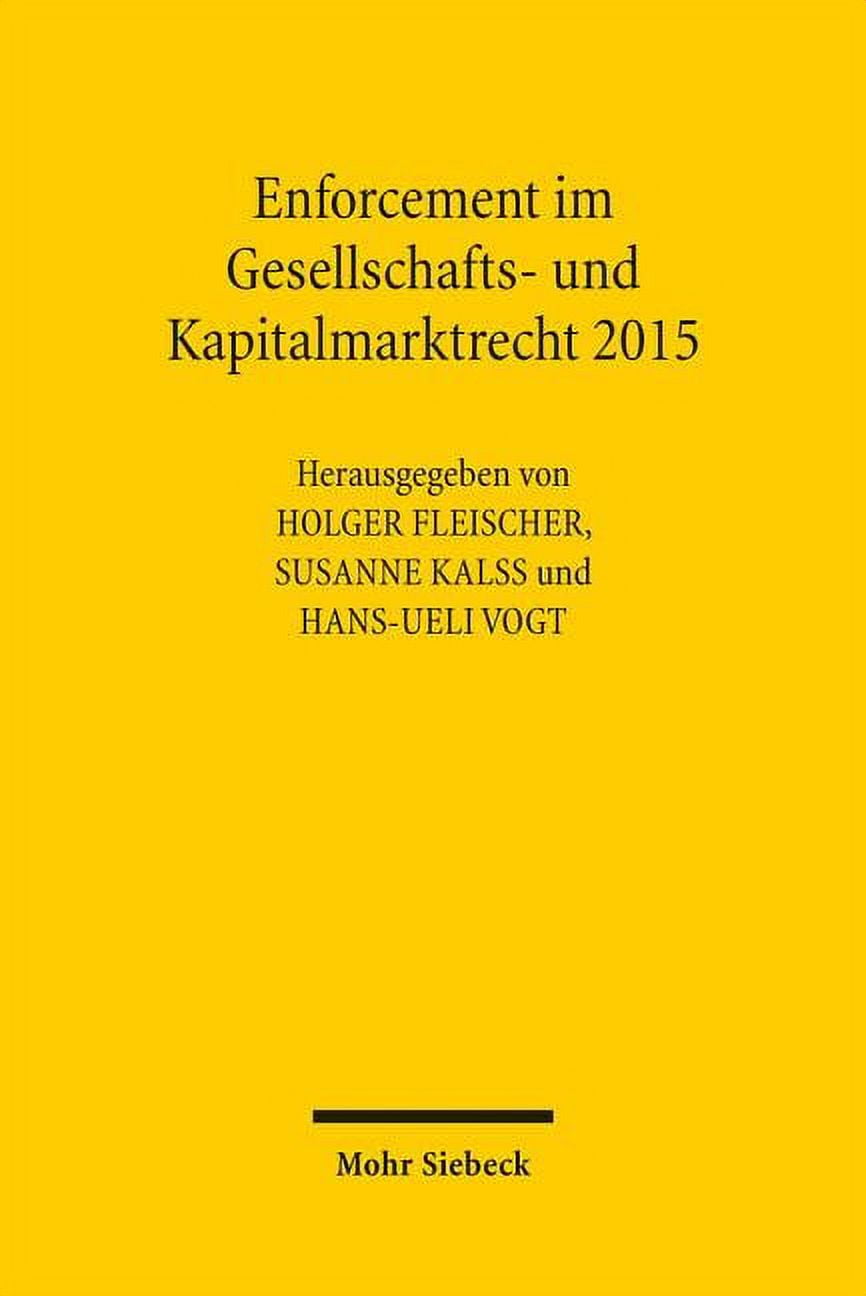 Enforcement Im Gesellschafts Und Kapitalmarktrecht 2015 Funftes