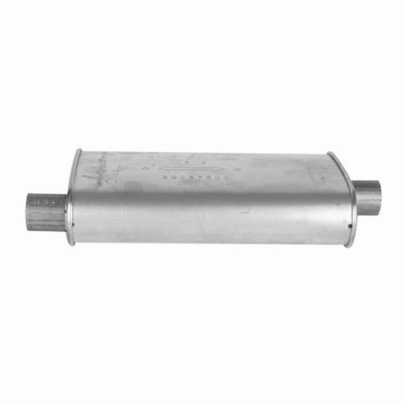 Enforcer Series Aluminized Steel Oval Glass Pack Aluminized Exhaust Muffler with Inlet & Outlet Neck
