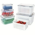 thumbnail image 1 of Enfourclass Clear Plastic Stackable Food Storage Container (3 Count), 1 of 4