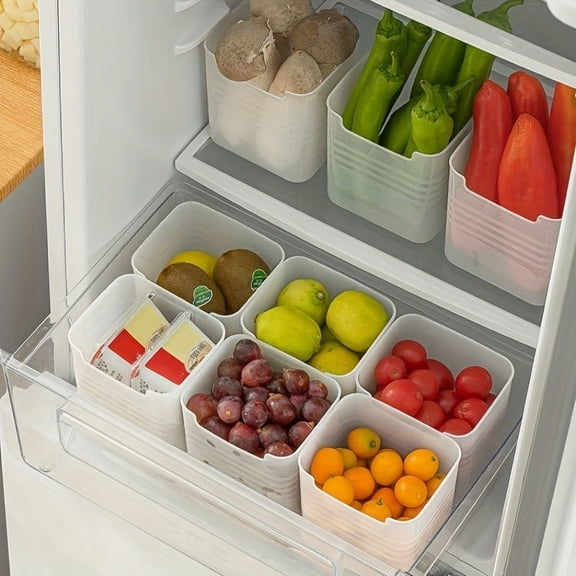 Enfourclass Fridge Organizer Plastic Refrigerator Bin (3 Count)