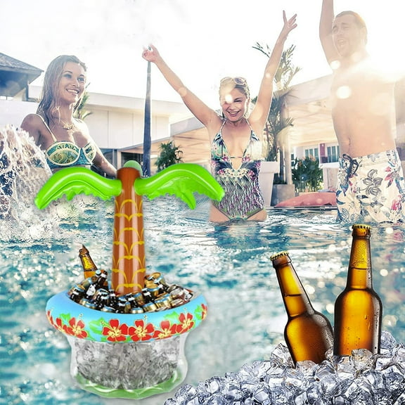 Enfriador inflable grande con temática de playa, decoración para fiestas en la piscina, océanos, jungla, temática tropical, enfriador de bebidas para exteriores de verano.