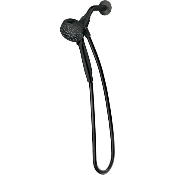 Engage Magnetix Matte Black Eco-Performance 3.5-Inch Six-Function Detachable Handheld Showerhead with Magnetic Docking System, 26100EPBL