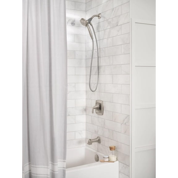 Engage Magnetix Spot Resist Brushed Nickel 3.5-Inch Six-Function Detachable Handheld Showerhead with Magnetic Docking System