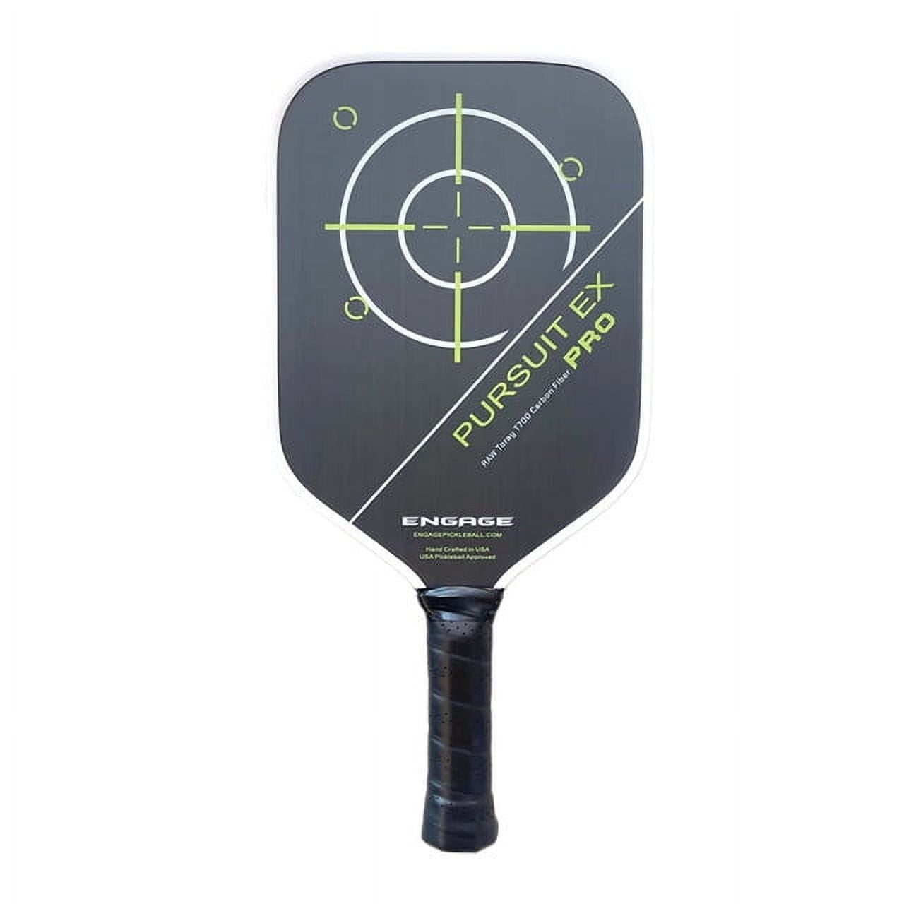 Engage Pursuit Pro EX 6.0 Pickleball Paddle - Widebody Shape, Raw T700 Toray Carbon Fiber Face 16mm Control Pro Black Core Vortex Barrier Edge Technology Limits Vibration Lightweight