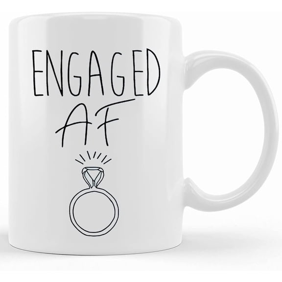 Engaged Af 2 Engaged Gift, Engagement Gift, Bridal Shower Gift, Future Mrs Gift, Funny Bride Gift, Bride Mug, Engaged Mug, Bride To Bea, Ceramic Novelty Coffee Mug, Tea Cup, Gift Present