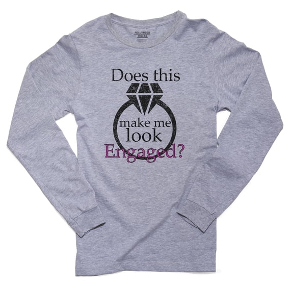 Engaged! Does this Diamond Ring Make Me Look Men's Long Sleeve Grey T-Shirt