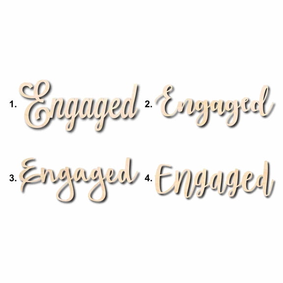 Engaged Sign Unfinished Wood Cutout Home Decor DIY Option 2- 24" Wide / 1/4"
