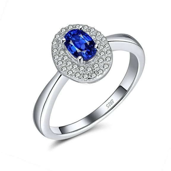 Engagement Birthstone Ring for Women Blue Cz Sterling Silver Ginger Lyne Collection