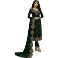 thumbnail image 1 of Engagement Function Wear Indian Pakistani Designer Churidar Salwar Kameez Dress ( Green, L - 42 ), 1 of 5