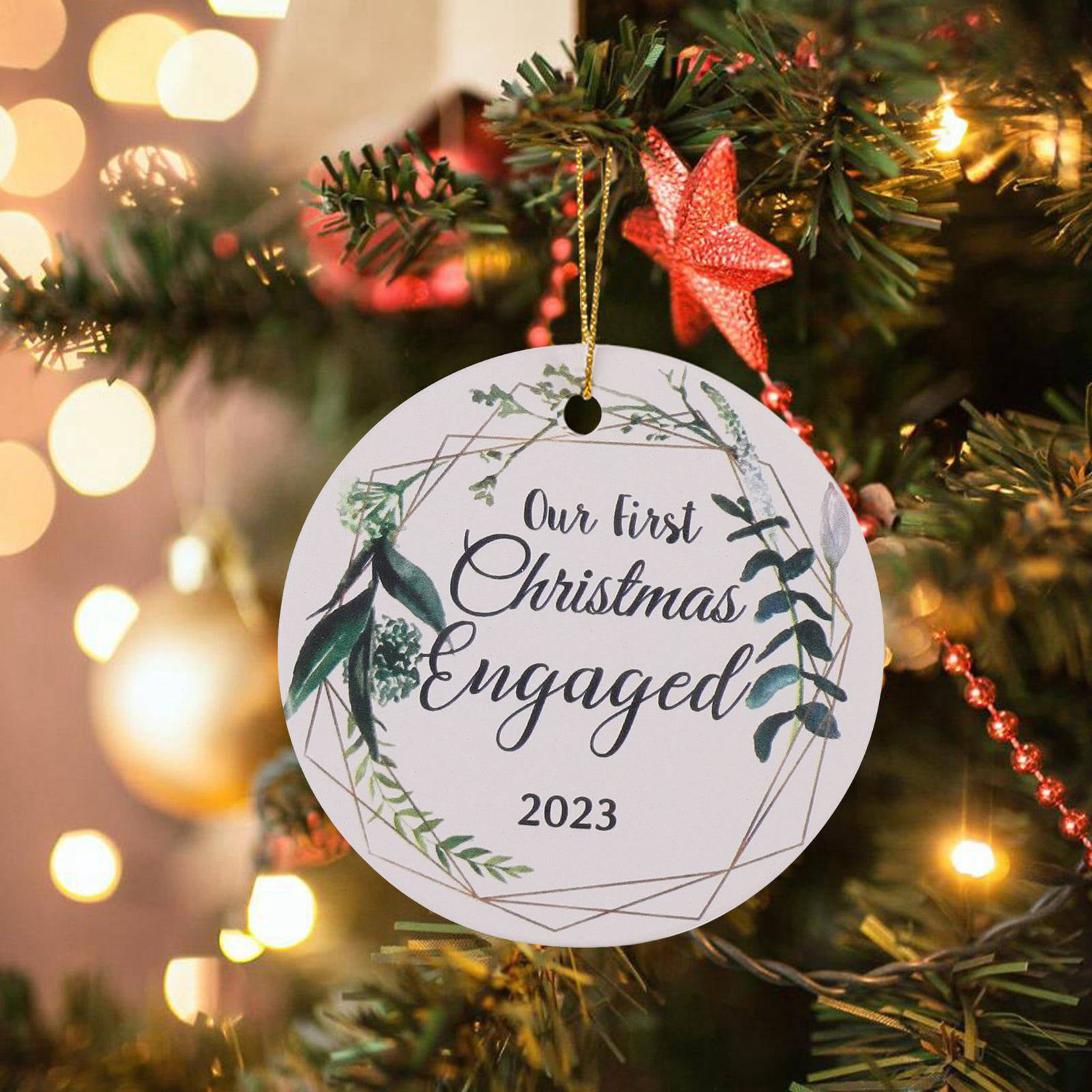 Engagement Gifts for Couples, Our First Christmas Engaged Ornaments