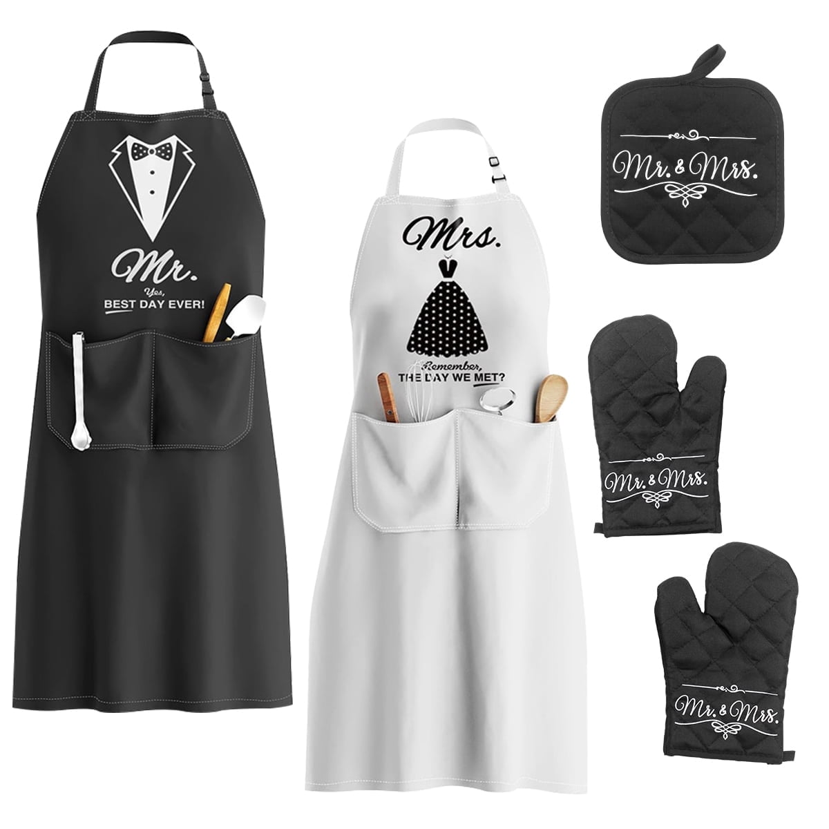 Engagement Gifts for Couples Wedding Shower Ideas Mr and Mrs Aprons for Anniversary, Bridal Shower, Wedding, Christmas gifts for Couples His and Her Gifts Set 1 - Walmart.com