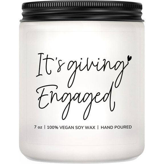 Engagement Gifts for Couples, Engaged Gifts for Women, Bride to be, Fiance, Bachelorette, Engagement Party Decorations - Lavender Scented Candle