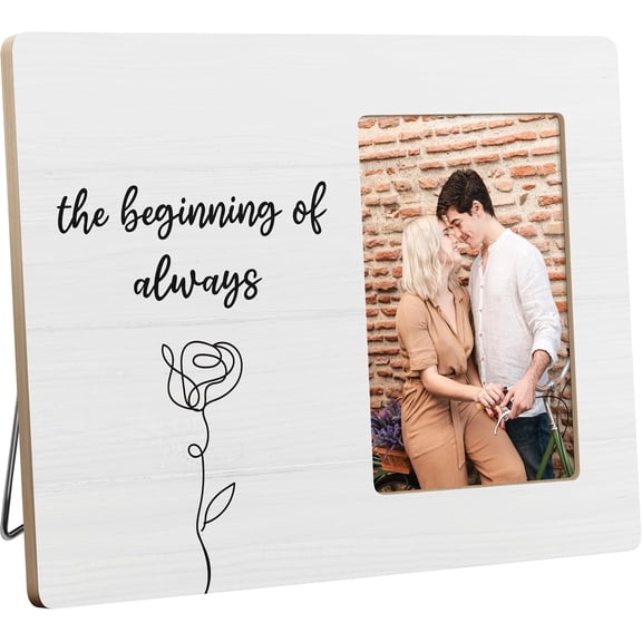 Engagement Gifts for Couples, Wedding Picture Frame, the Beginning of Always, 4x6 Inch Photo