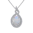 thumbnail image 1 of Engagement Necklace for Women 1.42 Carat Oval Shape Amethyst Gemstone And Diamond Women's Pendant Prong-Setting 10K White & Yellow Gold With 18'' Box Chain|Silver Chain, 1 of 3