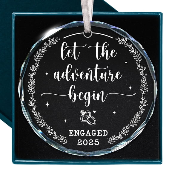 Engagement Ornament 2025 - Engaging Gifts for Bride-to-Be Couples, First Christmas Engaged, Durable & Cherished Christmas Ornament 2025, Remarkable Engaged Gift Option for Engagement