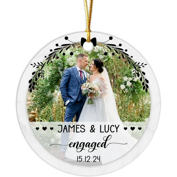Engagement Ornament Gift for Couples, Custom Newly Engaged Couples Ornament, Happy Engagement Ornament for Her Him, Bride to Be Ornament, Just Engaged Gifts, Personalized Name Engaged Ornaments f2u