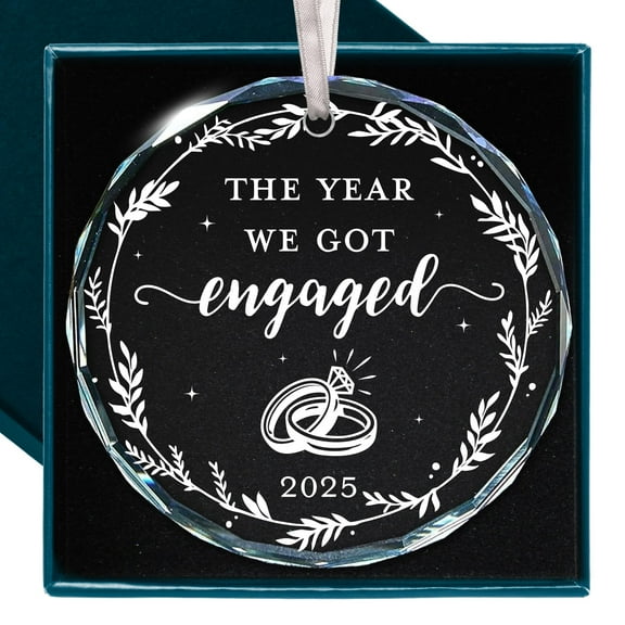 Engagement Ornament - Unique 2025 Engagement Gift for Couples, Celebratory First Christmas Engaged Ornament, Cool Keepsake for Bride to Be, Commemorating Our First Christmas Engaged in 2025