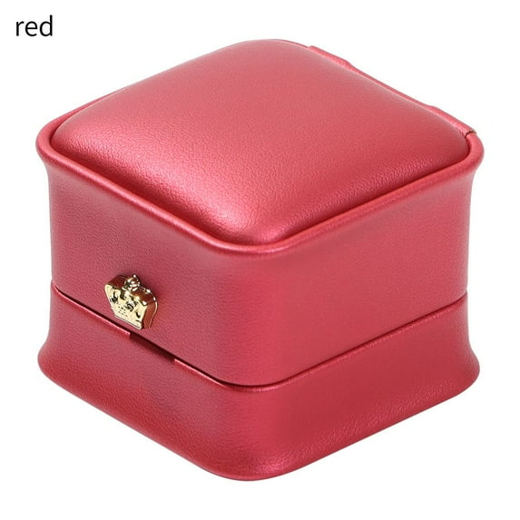 Engagement PU Leather Exquisite Ring Display Case Jewelry Box Jewelry Organizer Ring Box RED