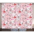 thumbnail image 1 of Engagement Party Curtains 2 Panels Set, My Heart Belongs To You Message with Rings and Hearts Romantic Pattern, Window Drapes for Living Room Bedroom, 108W X 90L Inches, Multicolor, by Ambesonne, 1 of 3