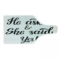 thumbnail image 1 of Engagement Party Cutting Board, Hand Written Oriental Design Wedding Engagement Words Art Print, Decorative Tempered Glass Cutting and Serving Board, Wine Bottle Shape, Black and White, by Ambesonne, 1 of 1