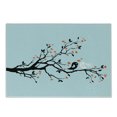 thumbnail image 1 of Engagement Party Cutting Board, Happy Bird Couple Perching on Tree with Heart Shaped Flowers, Decorative Tempered Glass Cutting and Serving Board, Small Size, Pale Blue Orange Black, by Ambesonne, 1 of 1